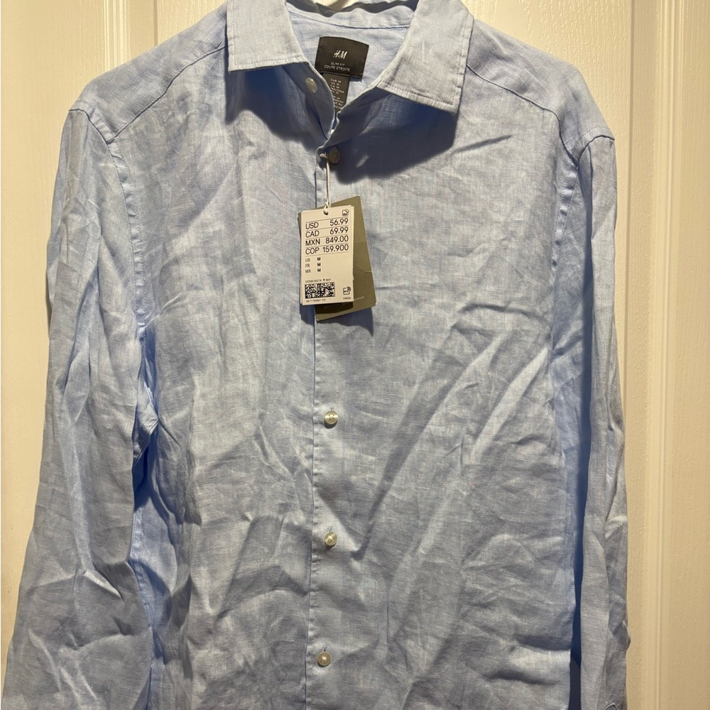 H&M Natural Linen Button Up Shirt